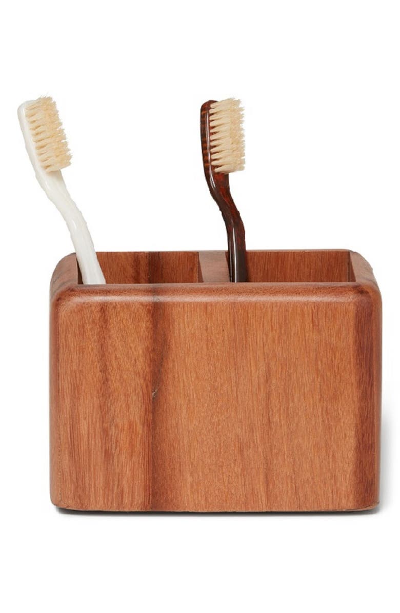 ROSELLI TRADING COMPANY Nature's Home Toothbrush Holder, Alternate, color, Wood