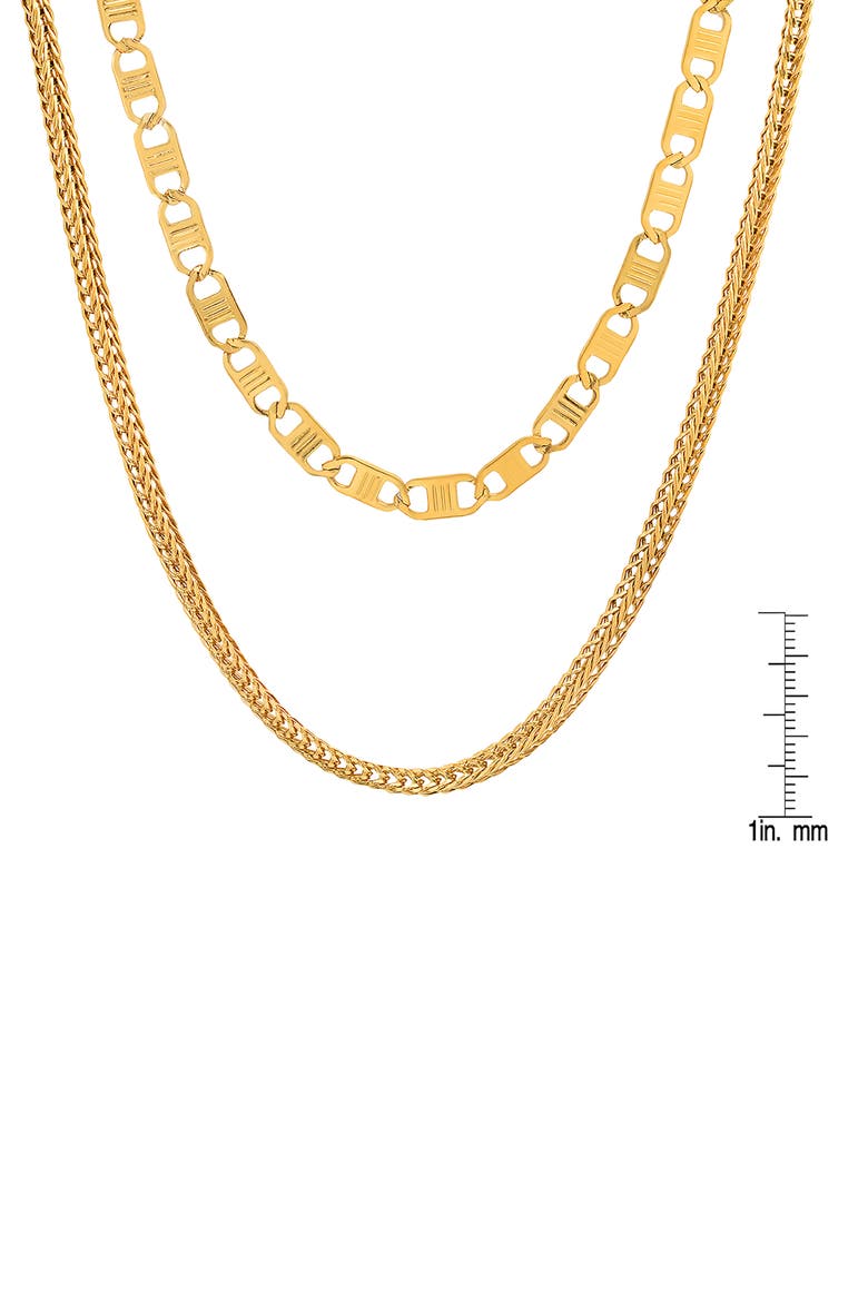 Men's Layered Chain Necklace, Alternate, color, YELLOW