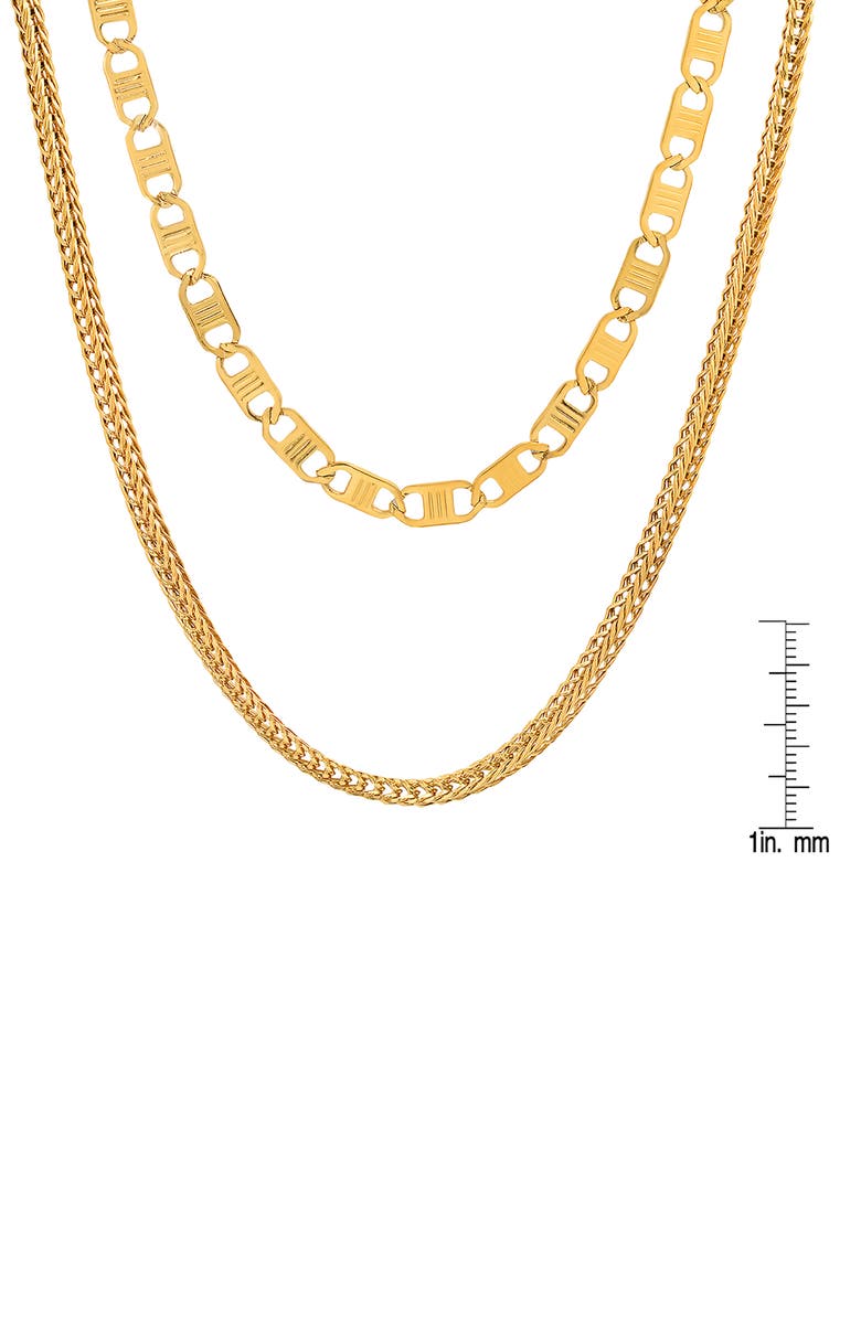 HMY JEWELRY Men's Layered Chain Necklace, Alternate, color, Yellow