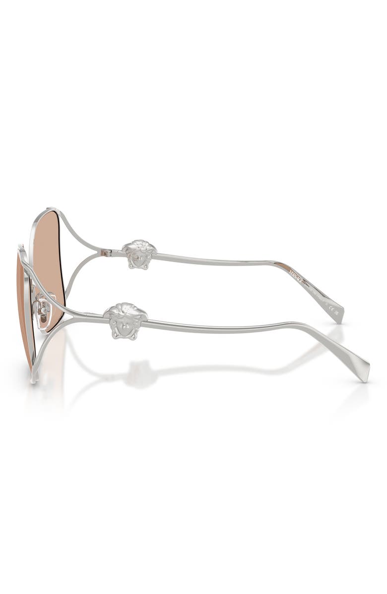Versace 62mm Oversize Square Sunglasses, Alternate, color, Silver / Pink Mirror Silver