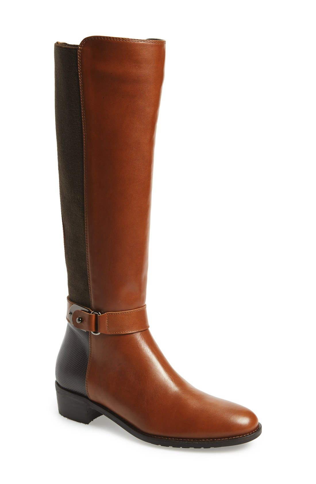 'Olita' Weatherproof Riding Boot (Nordstrom Exclusive), Main, color, LUGGAGE LEATHER