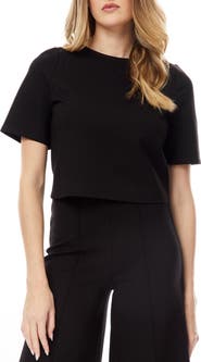 BY DESIGN Juliette Short Sleeve Ponte T-Shirt