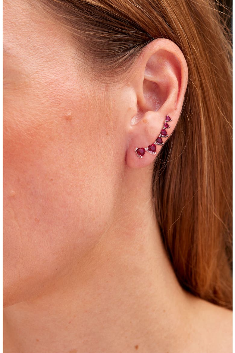 Heart Ear Crawlers, Alternate, color, RED/ SILVER