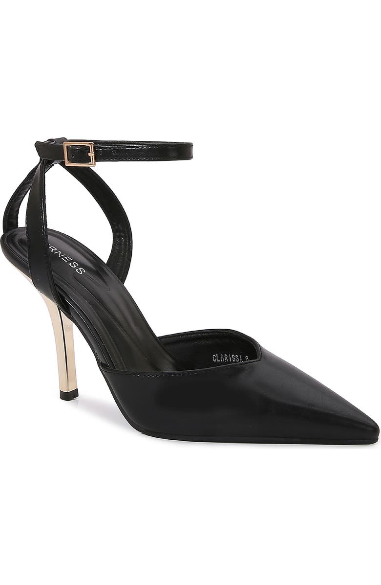 BERNESS <p>Clarissa Faux Leather D'Orsay Pump (Women)</p>, Main, color, Black