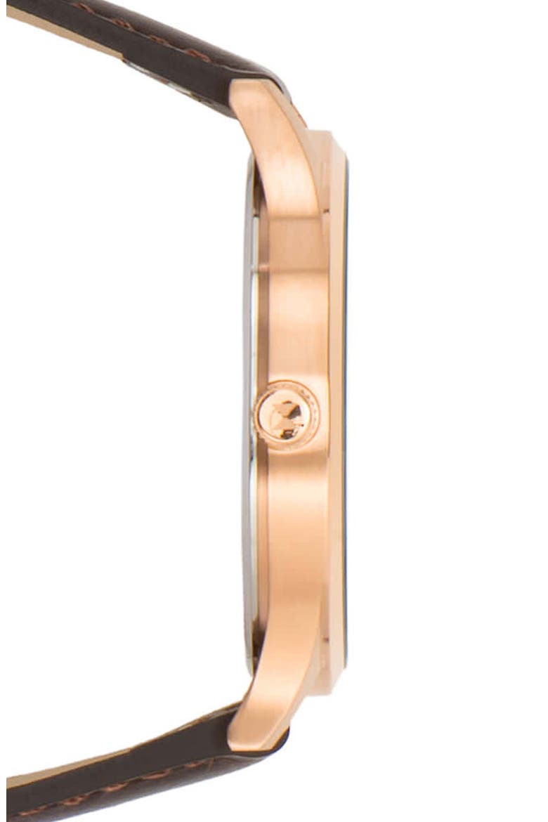 MVMT Leather Strap Watch, 40mm, Alternate, color, BROWN/ ROSE GOLD