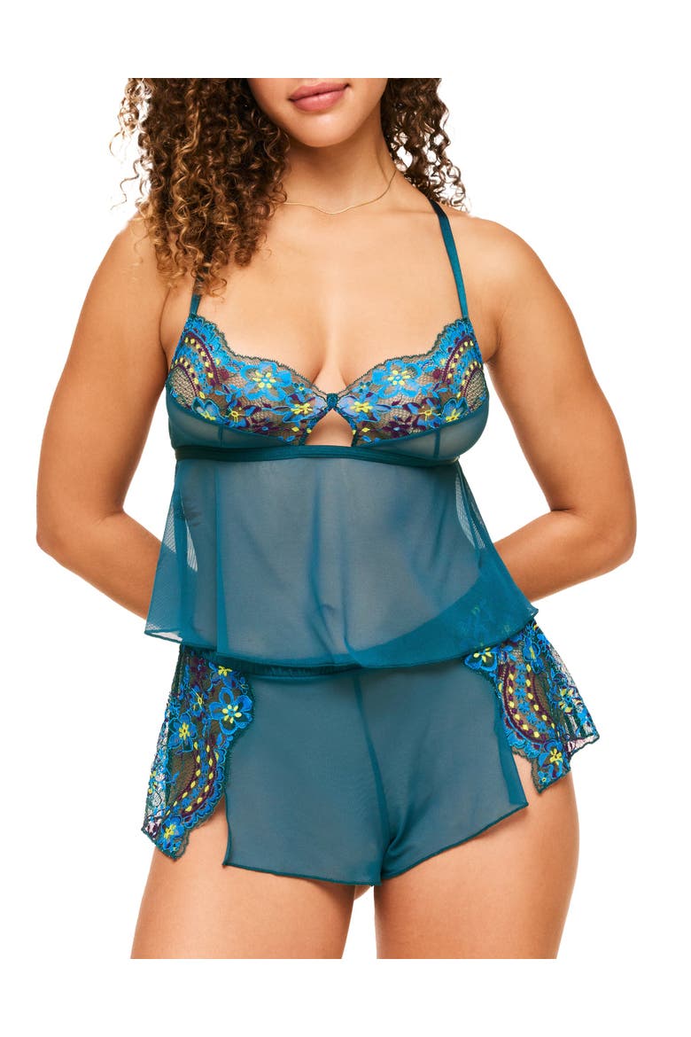 Blake Camisole & Shorts Set Lingerie, Main, color, Floral blue