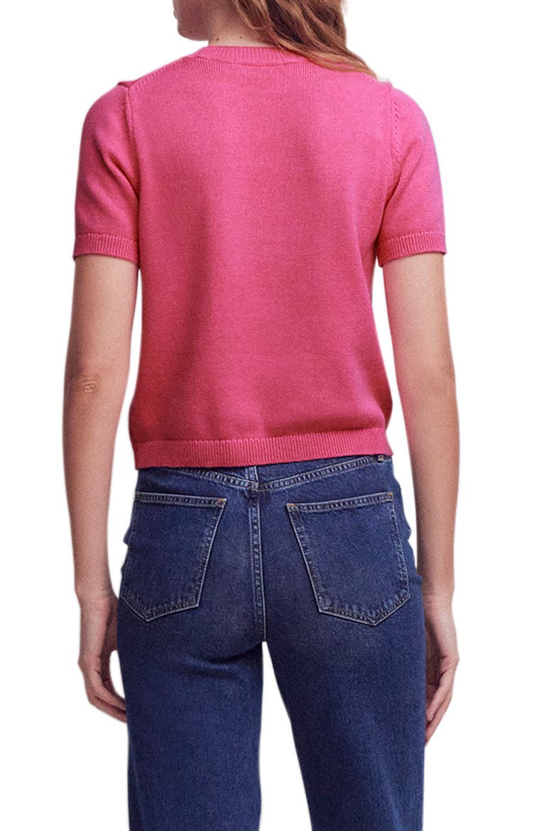 Crystal Embellished Cotton Sweater, Alternate, color, PINK POWER