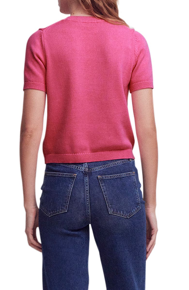 Boden Crystal Embellished Cotton Sweater, Alternate, color, Pink Power