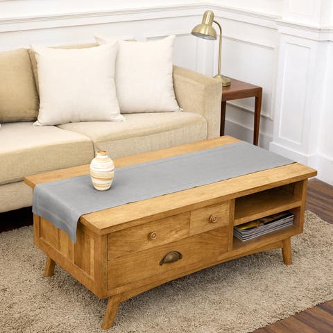 Linen Table Runner for Dining Table, Holiday and Everyday Table Decor - Classic Hemstitch