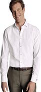 Charles Tyrwhitt Non-Iron Clifton Weave Check Cutaway Slim Fit Shirt Double Cuff