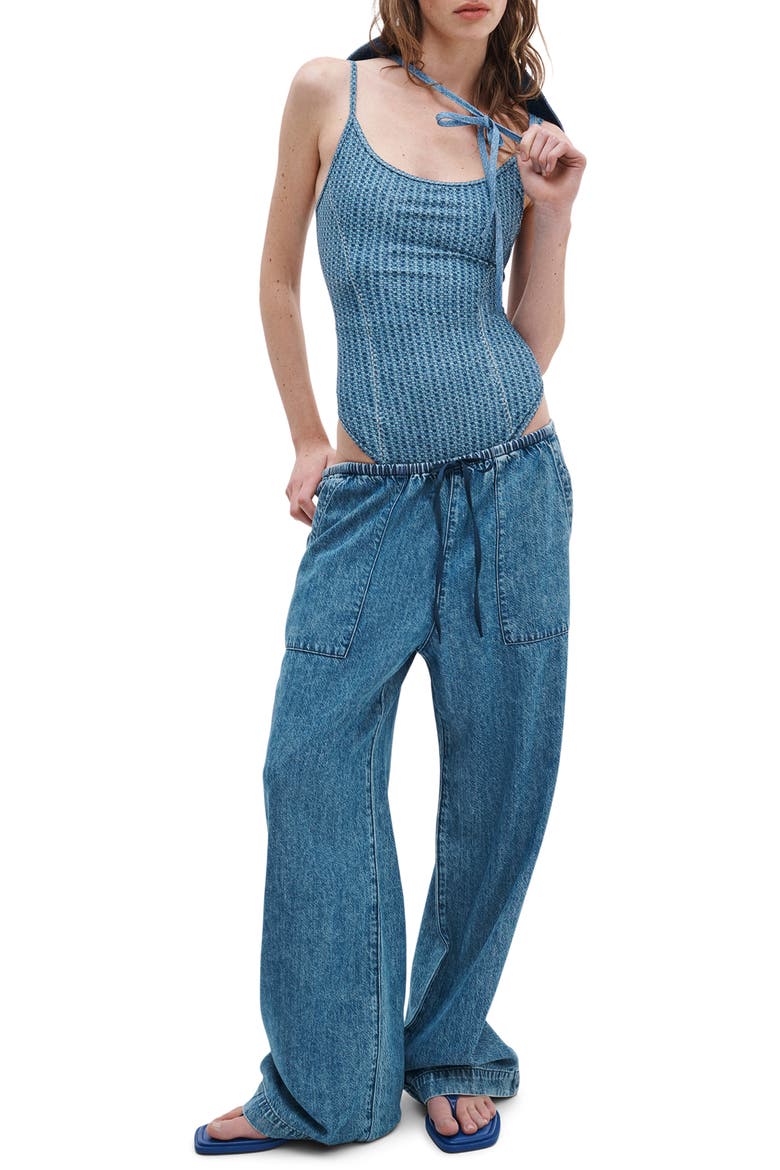 Miramar Faux Denim One-Piece Swimsuit, Alternate, color, INDIGO WASH