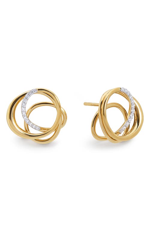 Monica Vinader Nura Lab-created Diamond Pavé Stud Earrings In Gold