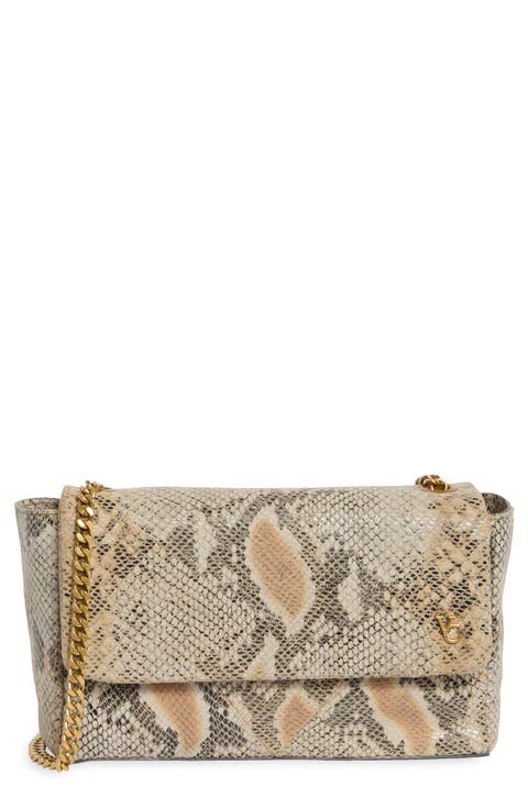 Mylah Snake Embossed Leather Shoulder Bag