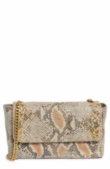 Mylah Snake Embossed Leather Shoulder Bag