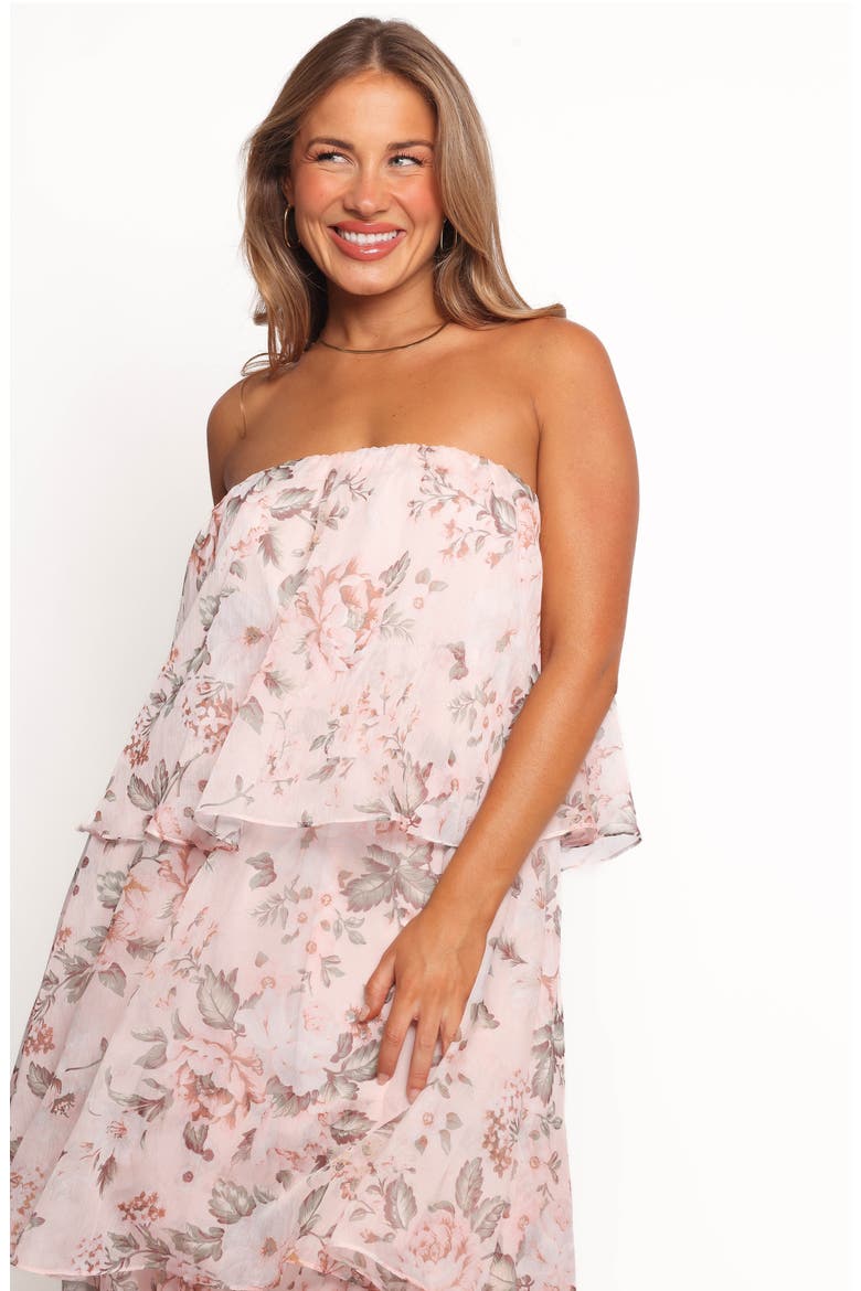 Bloom Tiered Strapless Maxi Dress, Alternate, color, FLORAL