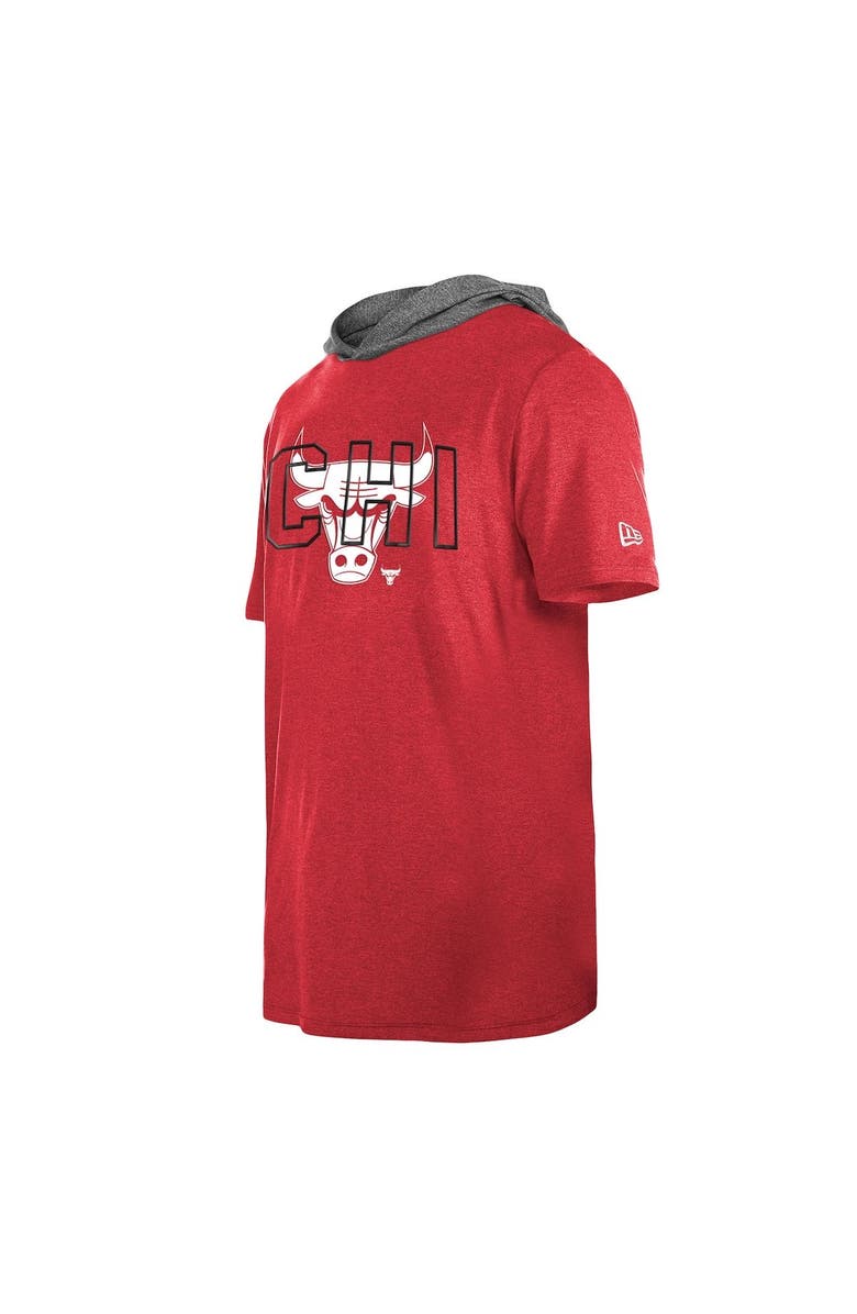 New Era Men's New Era Heather Red Chicago Bulls Active Hoodie T-Shirt, Alternate, color, Red