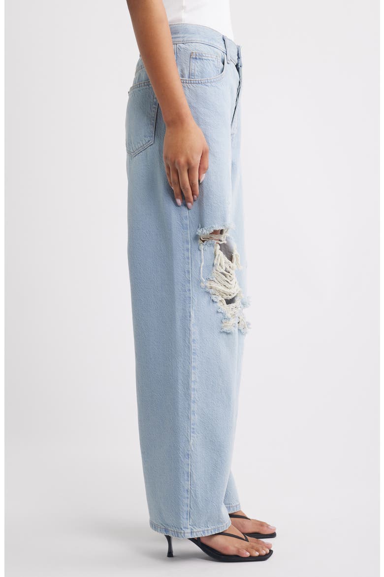 Ripped Column Jeans, Alternate, color, MBLUE