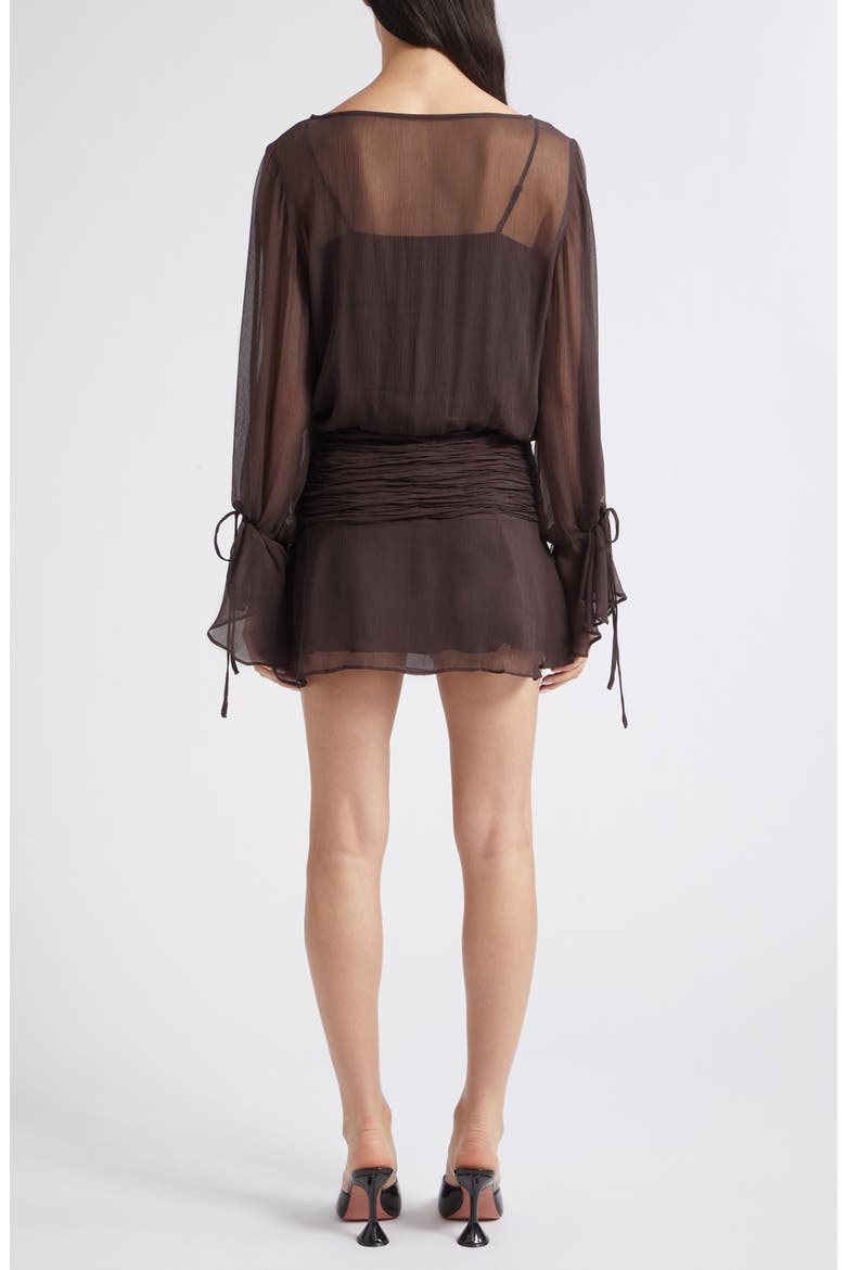 Beatrix Long Sleeve Ruched Waist Dress, Alternate, color, EARTH