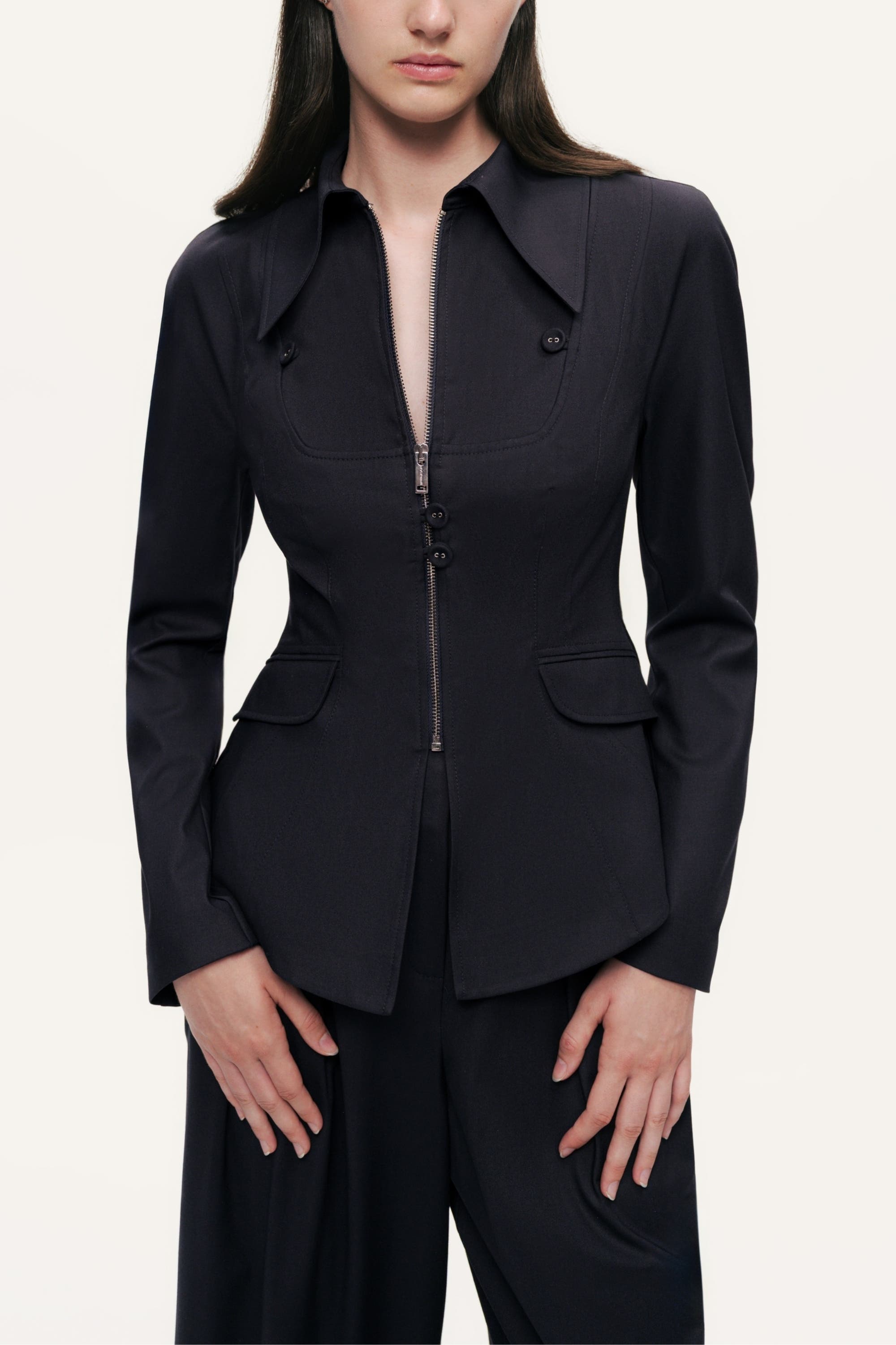 Zip-Front Tailored Jacket - image 3