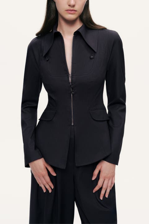 Zip-Front Tailored Jacket