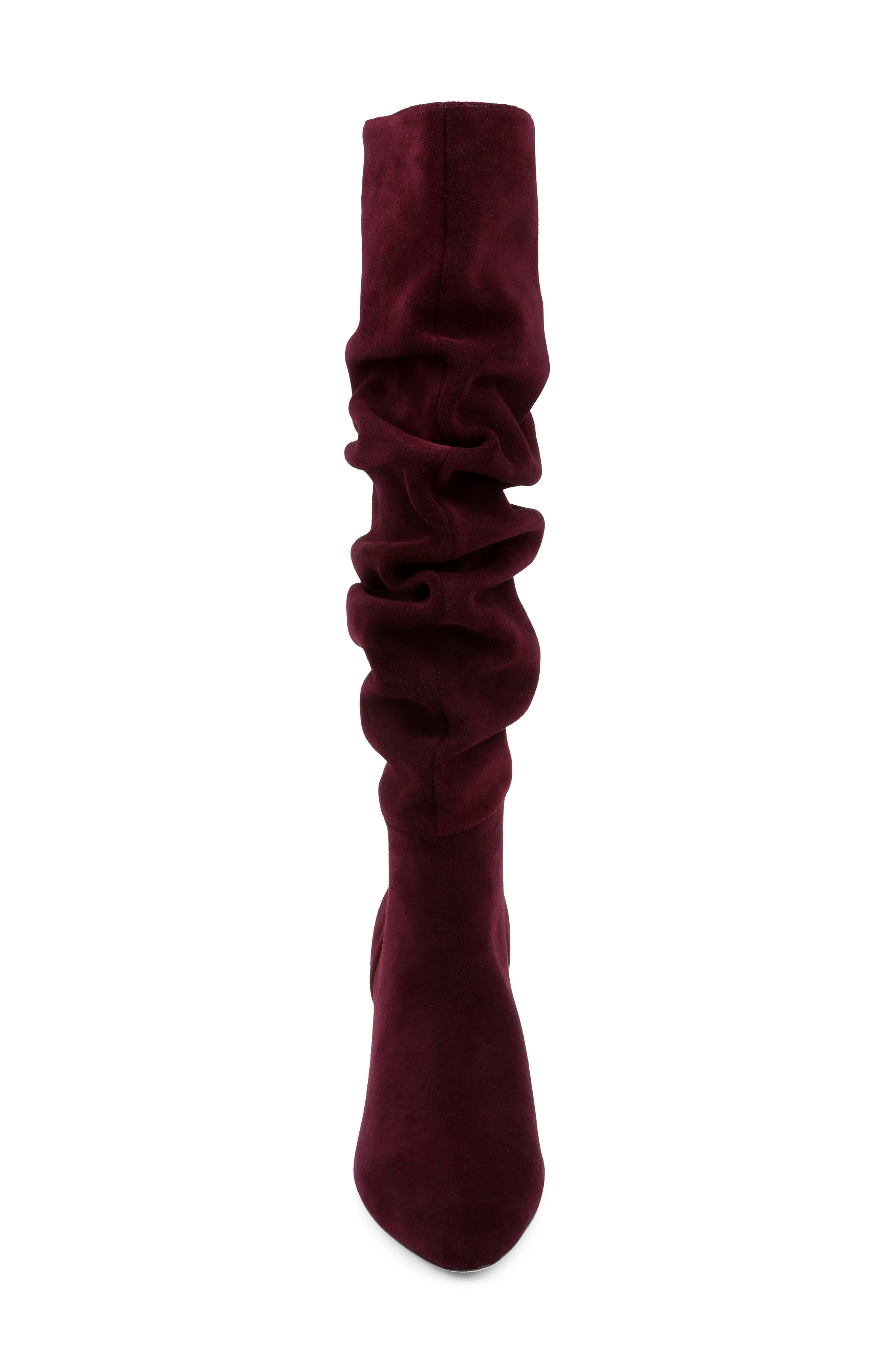 Fletcher Lace Knee High Boot, Alternate, color, BURGUNDY SUEDE