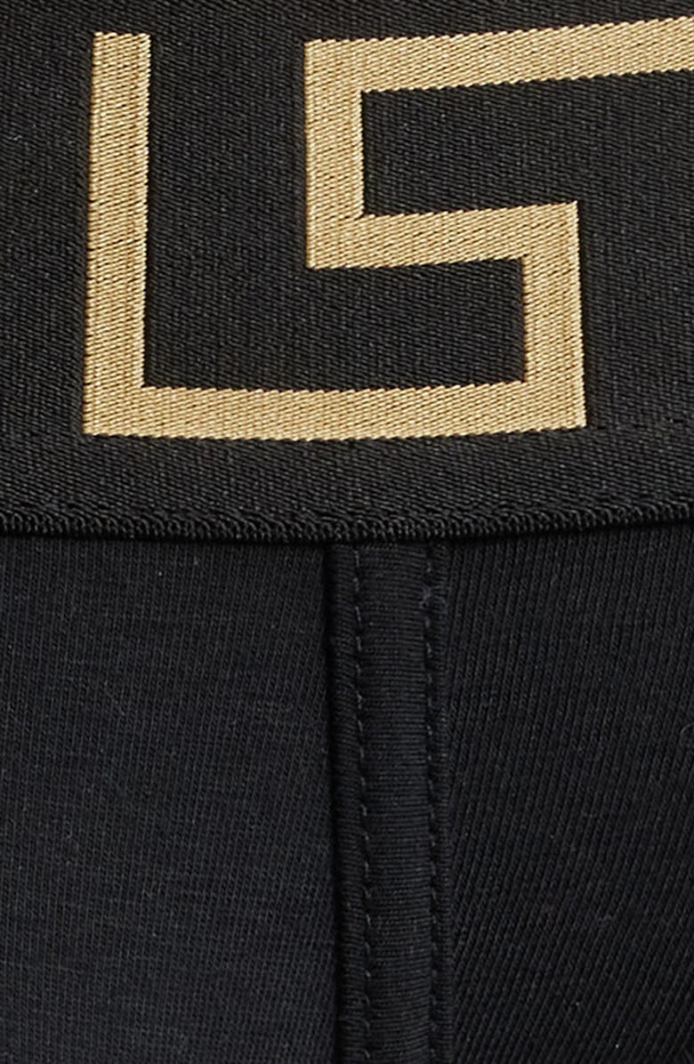 Versace 2-Pack Greca Border Stretch Cotton Briefs, Alternate, color, Black Gold Greek Key