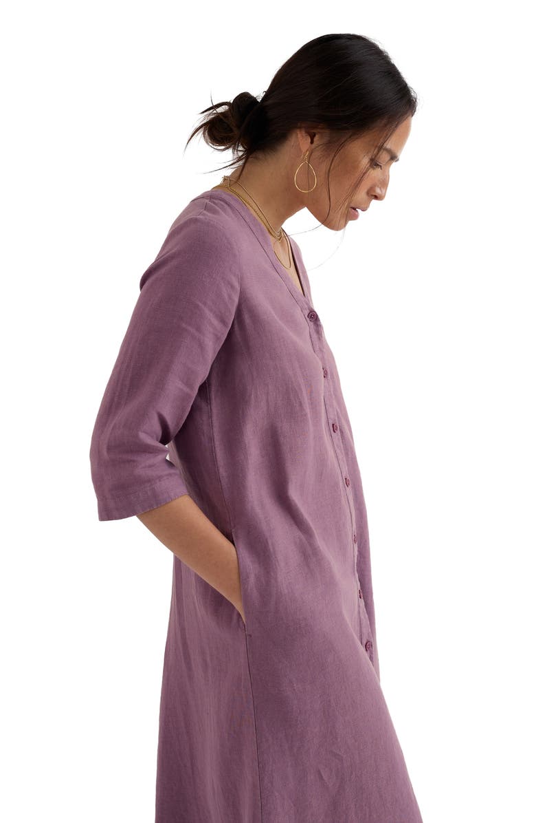 Seasalt Cornwall Word Posey Linen Button-Up Dress, Alternate, color,