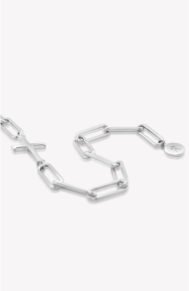 Rizen Jewelry Chain Breaker Cross Bracelet, Alternate, color, Sterling Silver