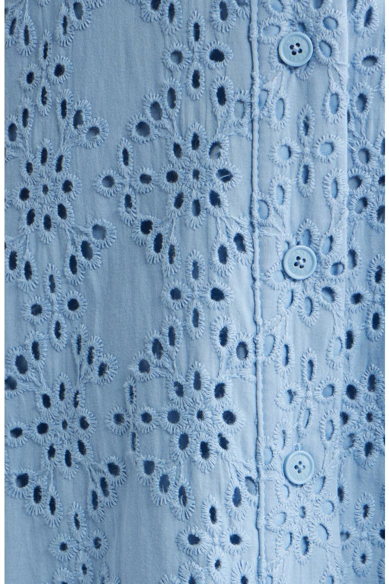 Eyelet Embroidery Sleeveless Shirtdress, Alternate, color, LAGOON