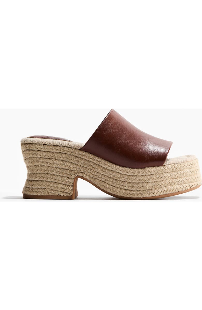 H&M Heeled Espadrilles, Main, color, Dark Brown
