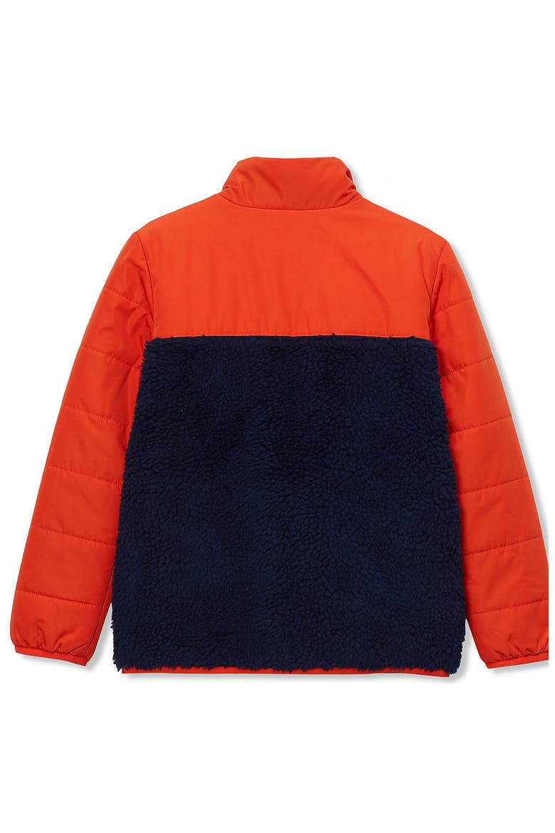 Kids Water Resistant Mixed Media Insulated Jacket, Alternate, color, Medieval Blue/Orange