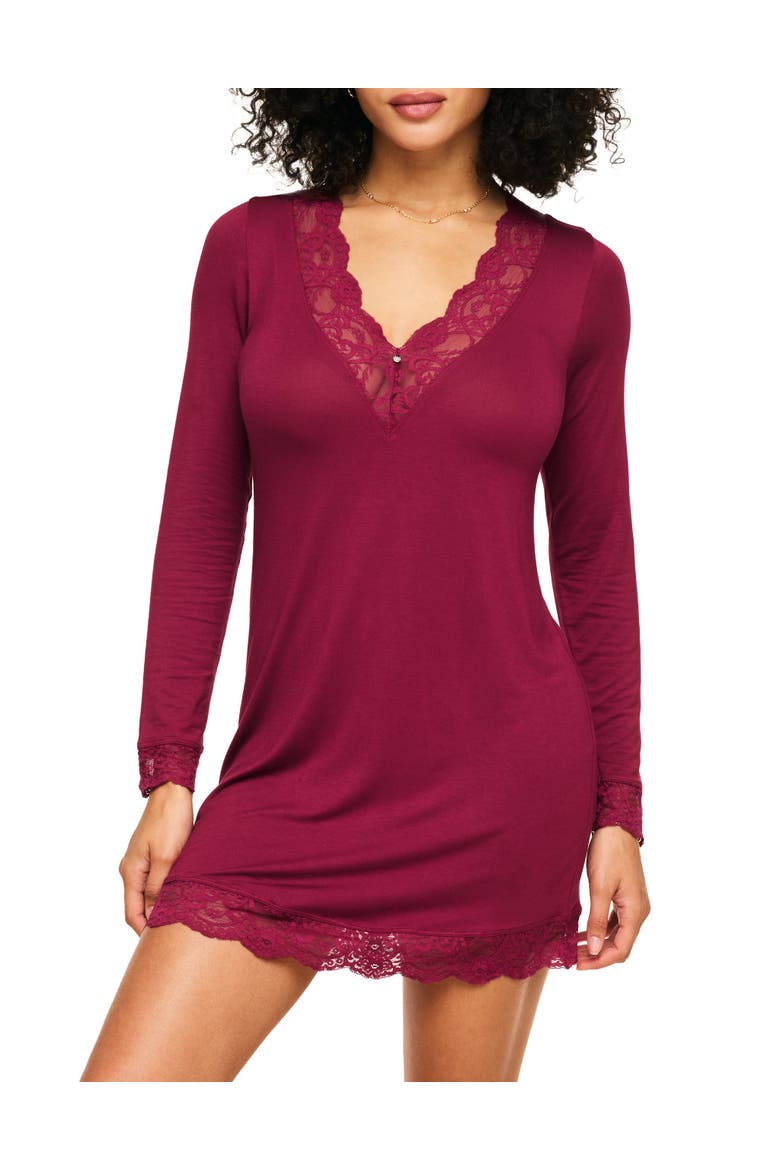 Hasina Sleepshirt, Main, color, Dark red