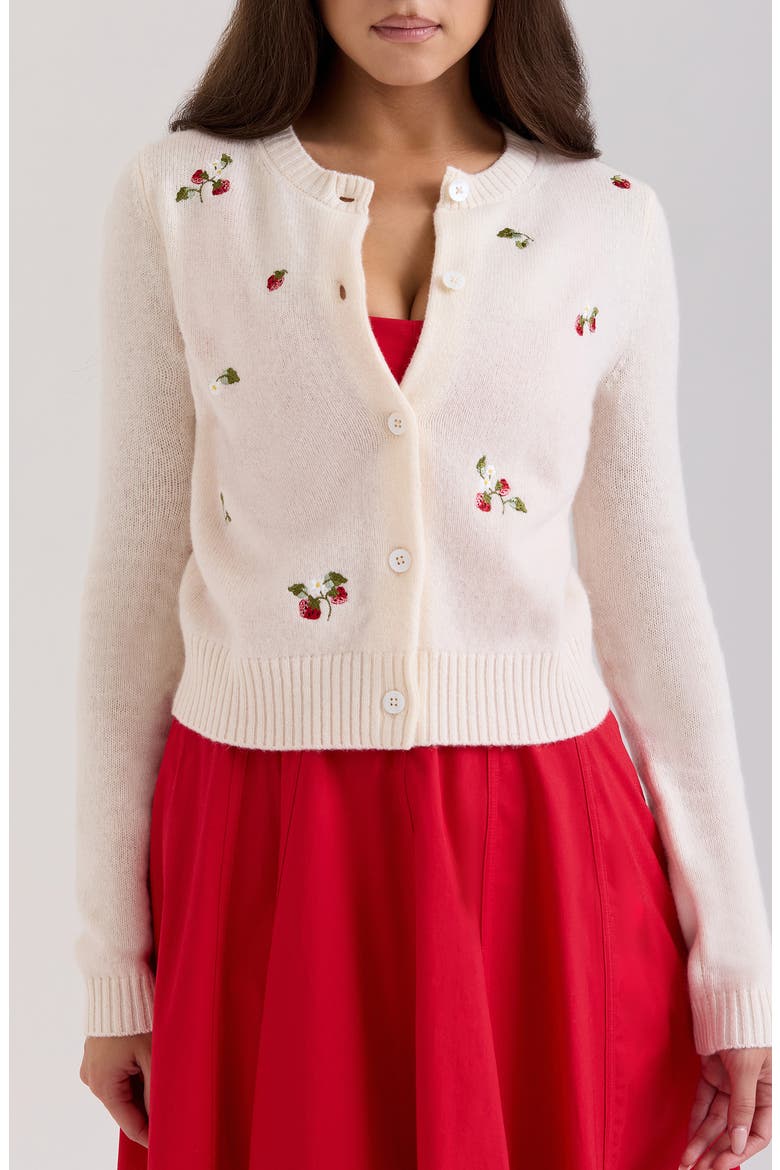 Evalina Embroidered Wool Cardigan, Main, color, CREAM