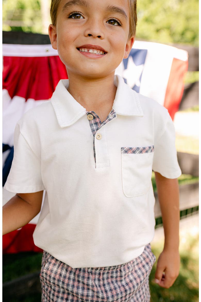 Archie Polo Shirt, Alternate, color, Off White & Plaid