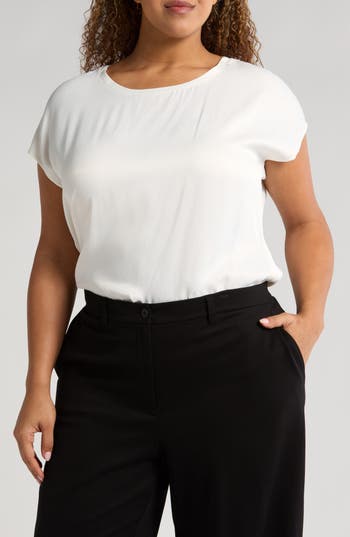 Nordstrom Satin T-shirt In White