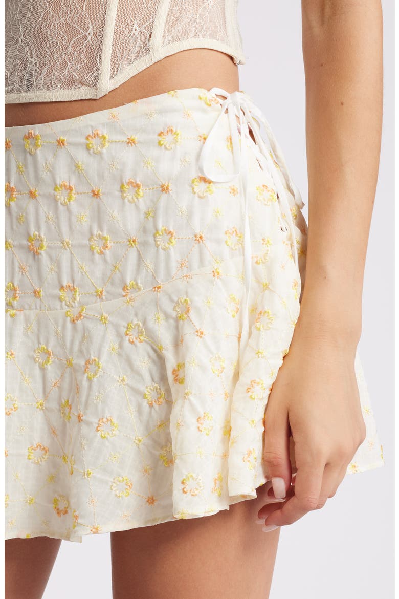 Floral Embroidered Miniskirt, Alternate, color, CLOUD