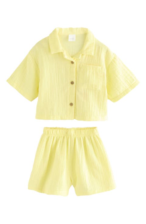 Kids' Cotton Gauze Camp Shirt & Shorts Set (Little Kid)