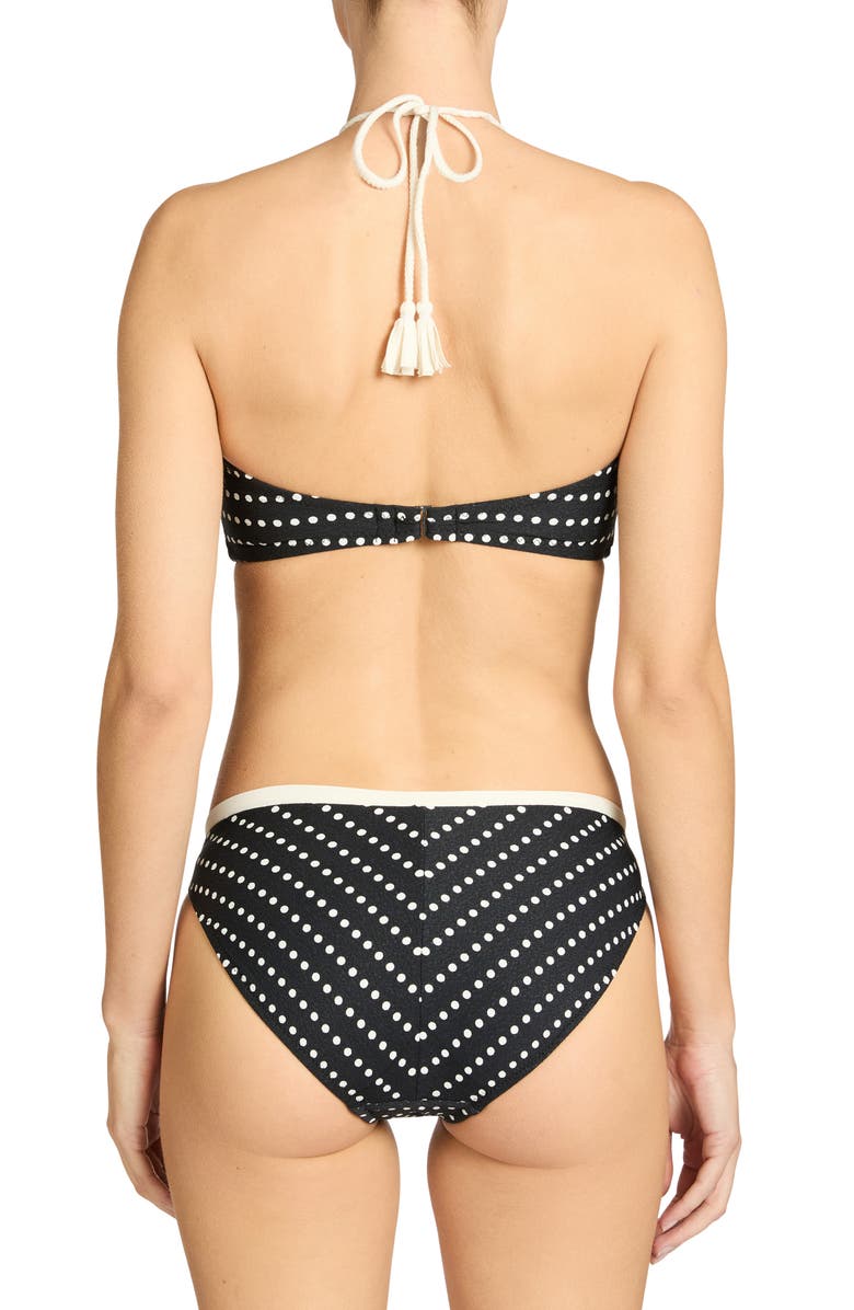 Robin Piccone Millie Bandeau Bikini Top, Alternate, color, Black/ Ecru