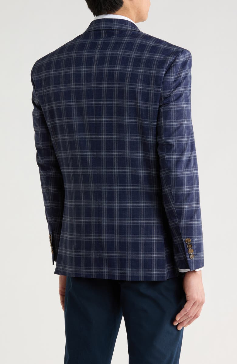 Gino Vitale Slim Fit Plaid Blazer, Alternate, color, Dark Blue