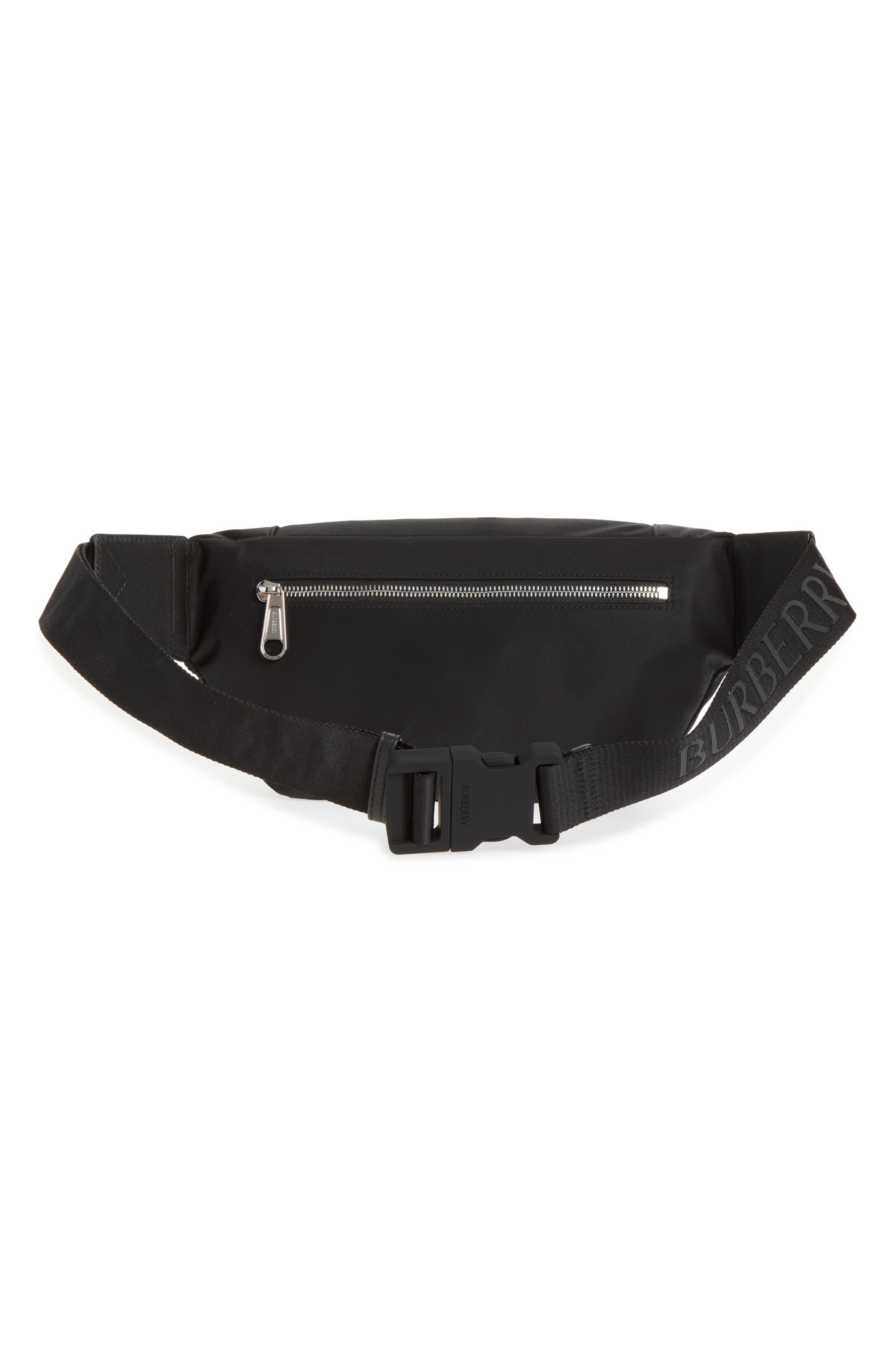 Burberry Sonny Belt Bag, Alternate, color, Black