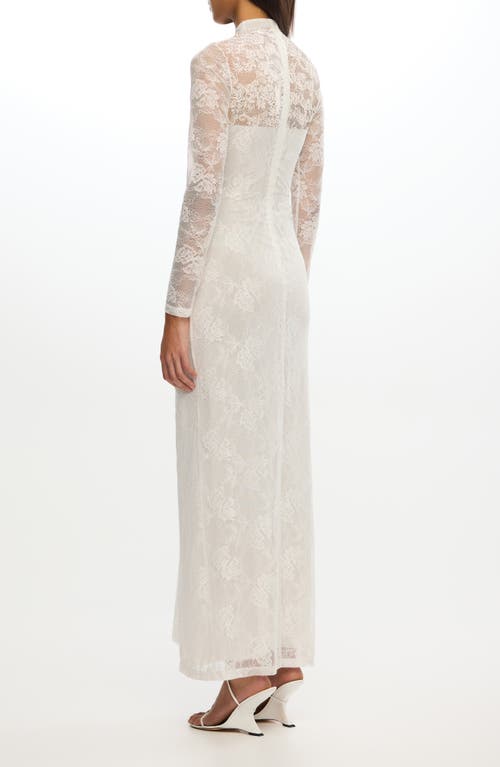 Significant Other Nida Long Sleeve Stretch Lace Gown In White