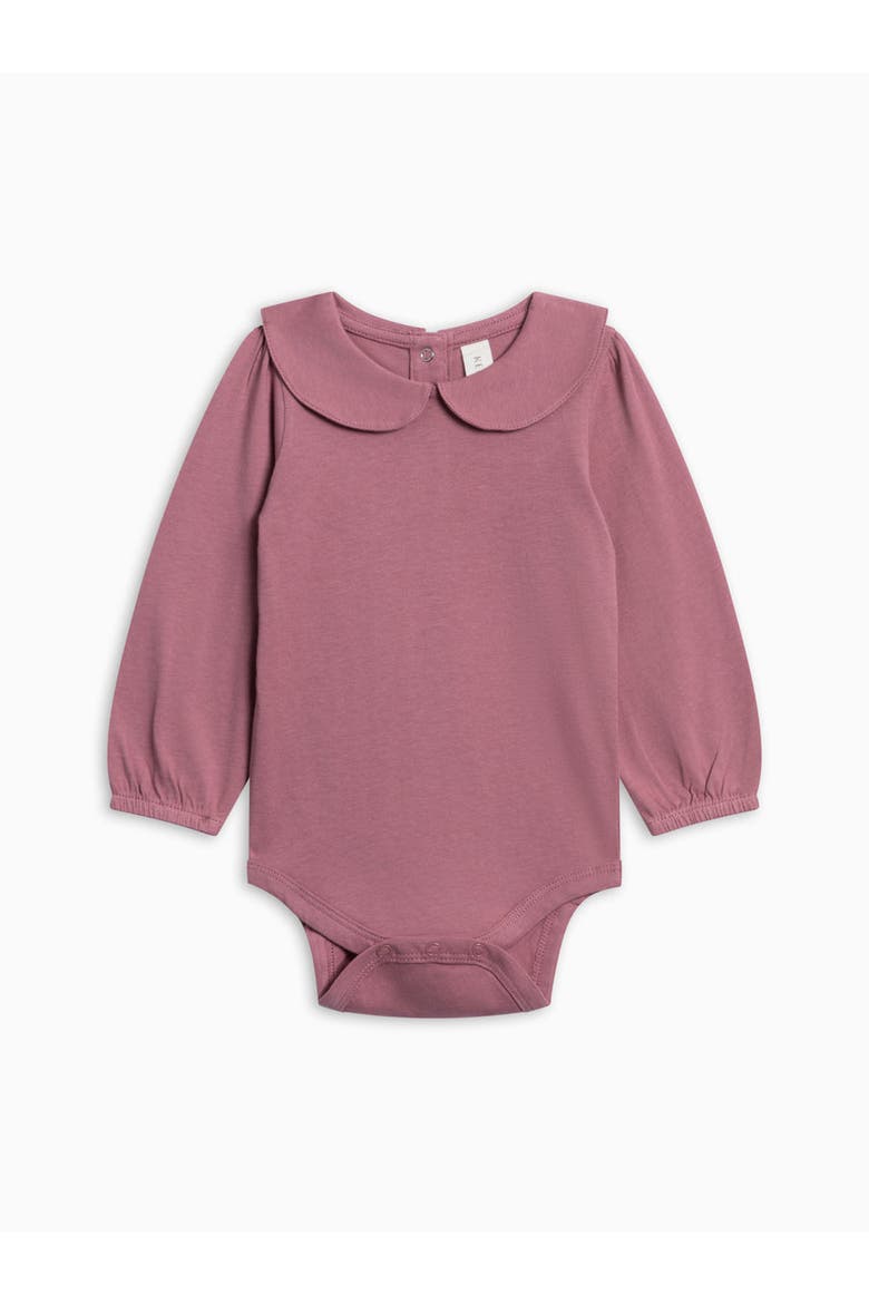 Organic Peggy Peter Pan Collared Bodysuit, Main, color, Bloom