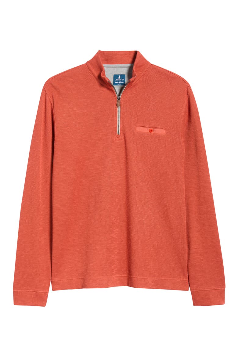 Flame Stitch Quarter Zip Pullover, Alternate, color, TANGERINE