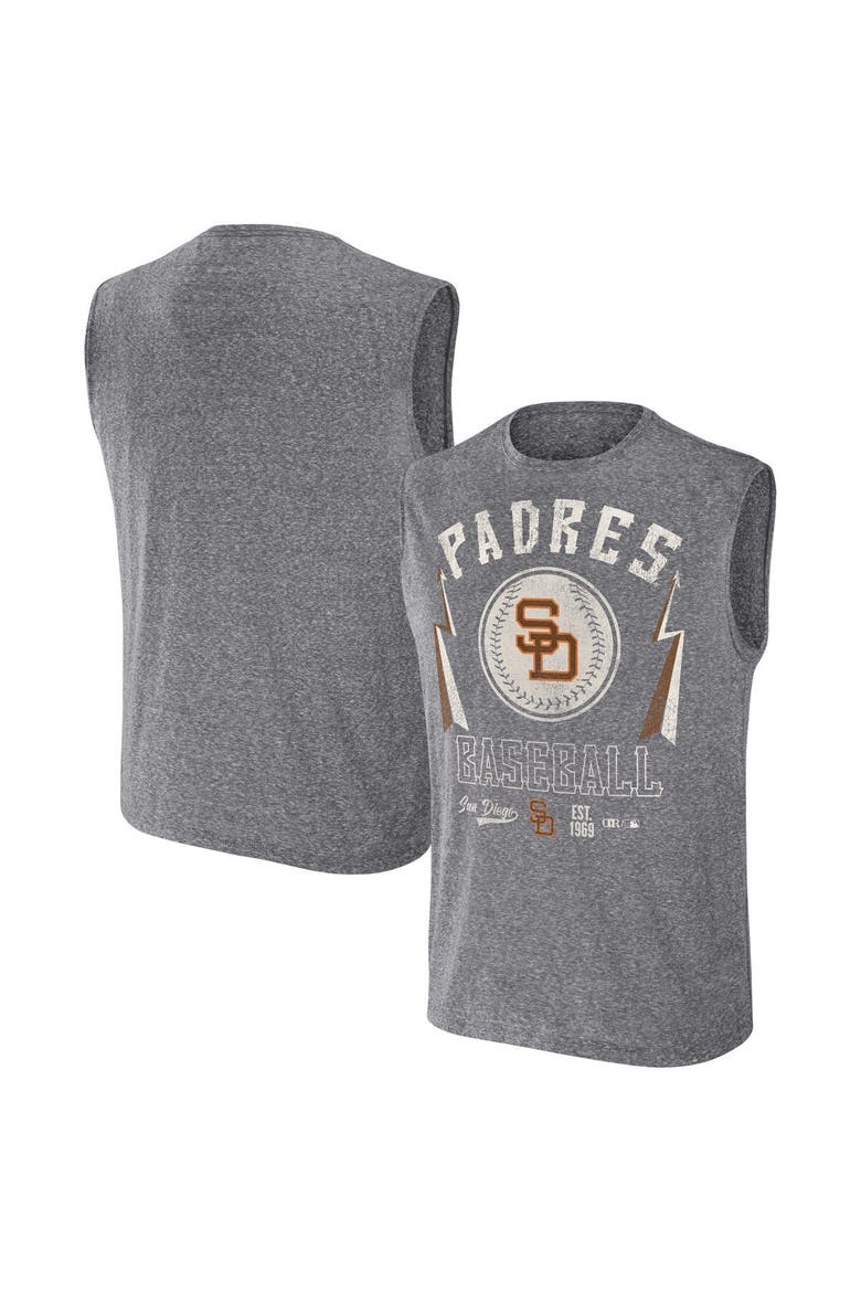 Men's Darius Rucker Collection by Fanatics Charcoal San Diego Padres Relaxed-Fit Muscle Tank Top, Main, color, Charcoal