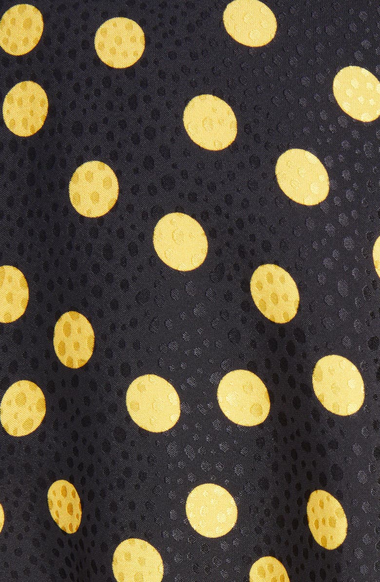 Alaïa Belted Polka Dot Silk Crepe Midi Dress, Alternate, color,