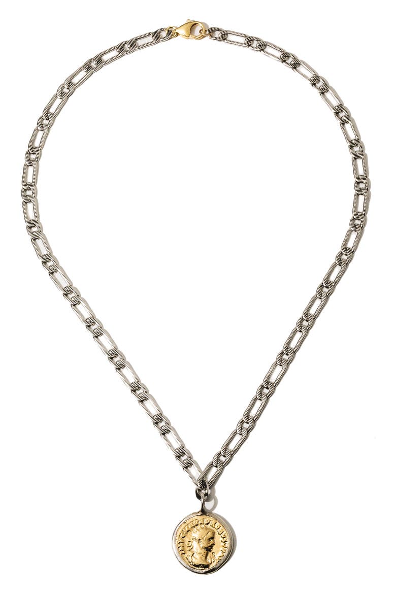 Aurelian Coin Pendant Necklace, Alternate, color, SILVER
