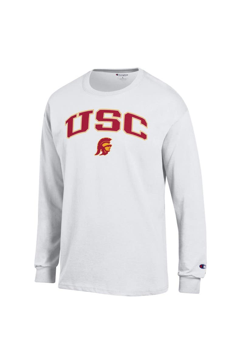 Champion Men's Champion White USC Trojans Arch Over Logo Long Sleeve T-Shirt, Alternate, color, White