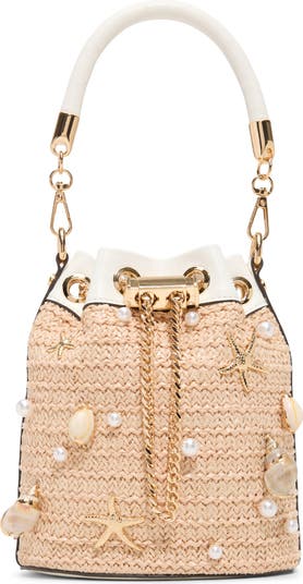 【追跡あり!】Sirenax Raffia Drawstring シェル バケットバッグ ALDO Sirenax Woven Raffia Bucket Bag | Nordstrom