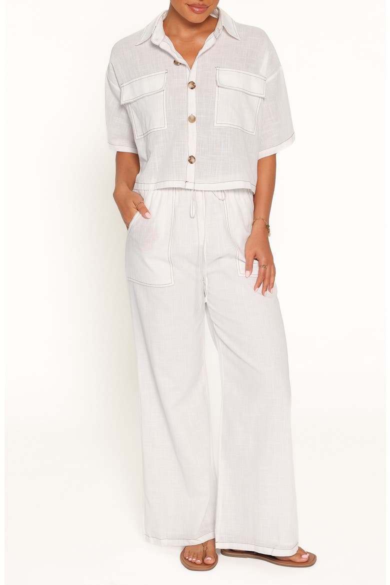 Jill Cotton Wide Leg Pants, Main, color, WHITE