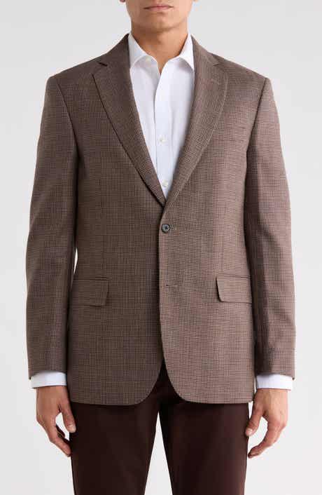 Houndstooth Check Wool & Cotton Sport Coat